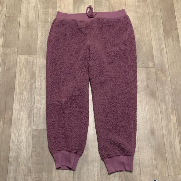 Womens Pink Victoria Secret’s Sherpa Drawstring‎ Purple Jogger Pants - Picture 1 of 8